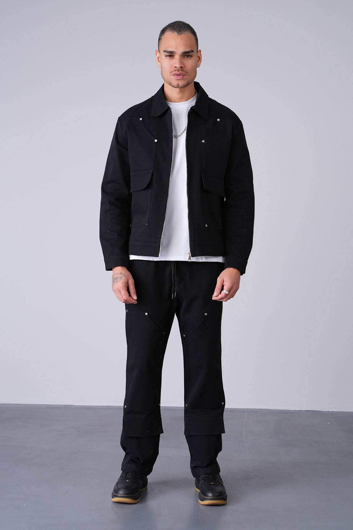 Ensemble Street Utility Noir – Veste & Pantalon Coupe Moderne