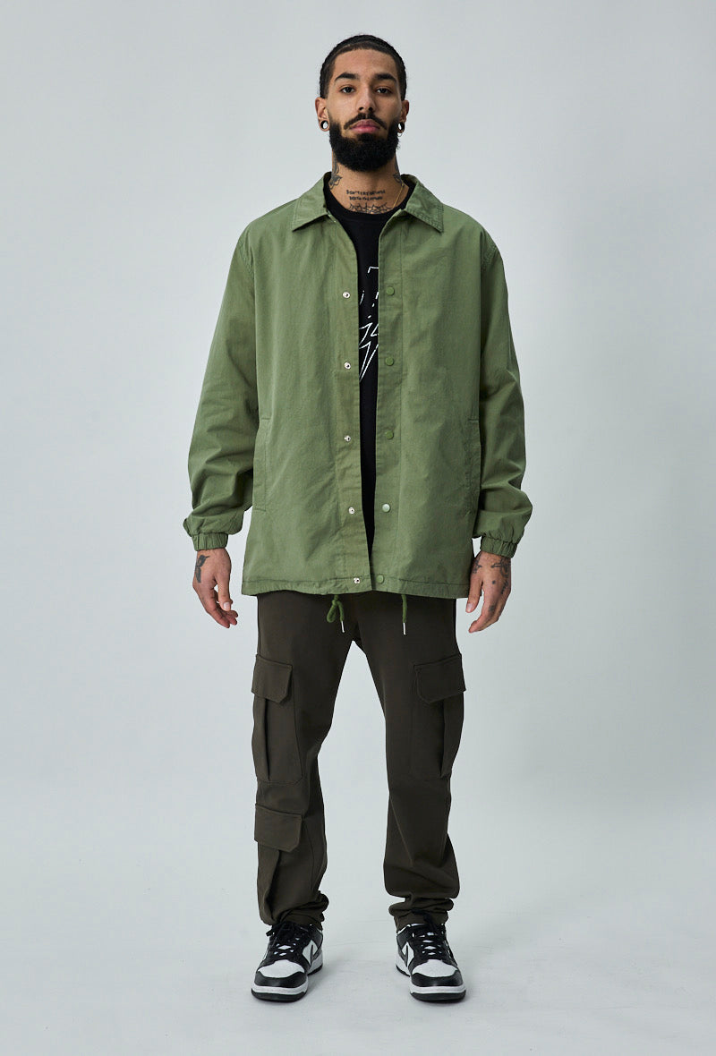Veste Coach Légère à Boutons - Style Streetwear (Beige ou Vert