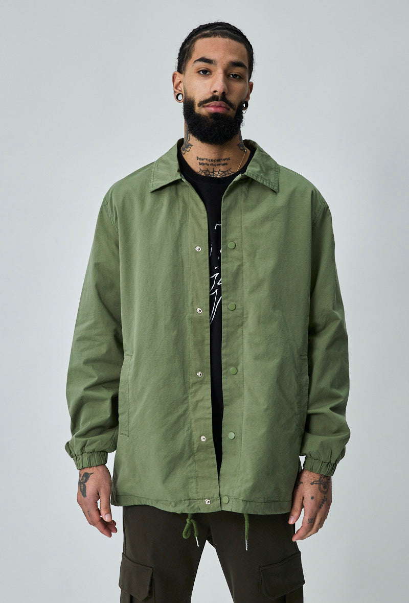 Veste Coach Légère à Boutons - Style Streetwear (Beige ou Vert