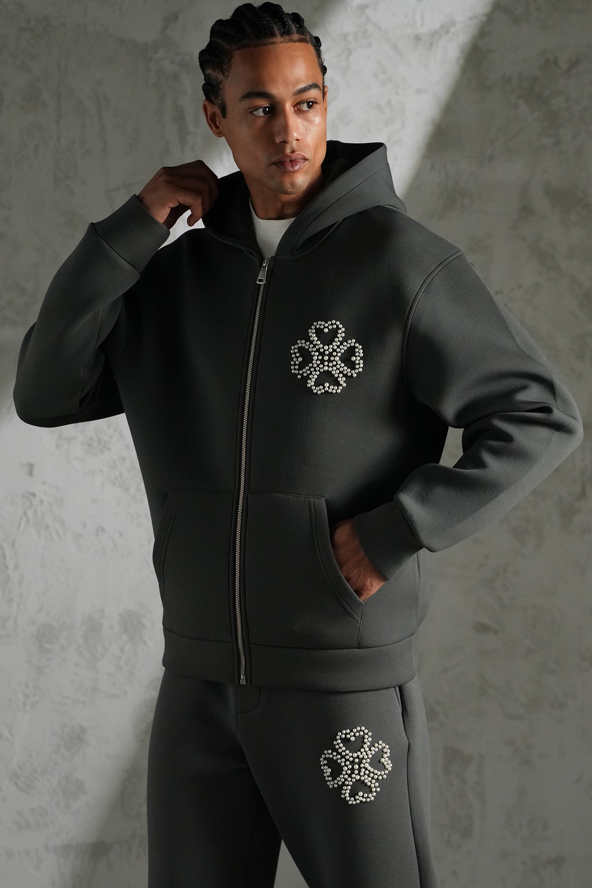 Ensemble à perles- Anthracite